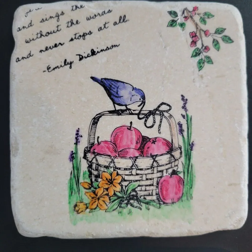 Stone Tile Bird Coasters • Set Of 4 • 4